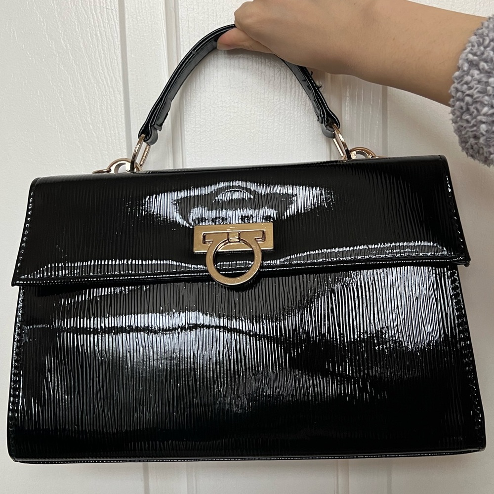 Black Purse with Gold Clasp